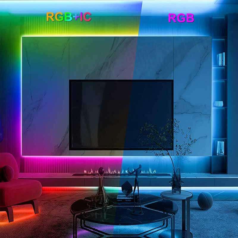 Bande lumineuse flexible LED 24 V RGB 16 pieds avec contrôle intelligent par application Bluetooth