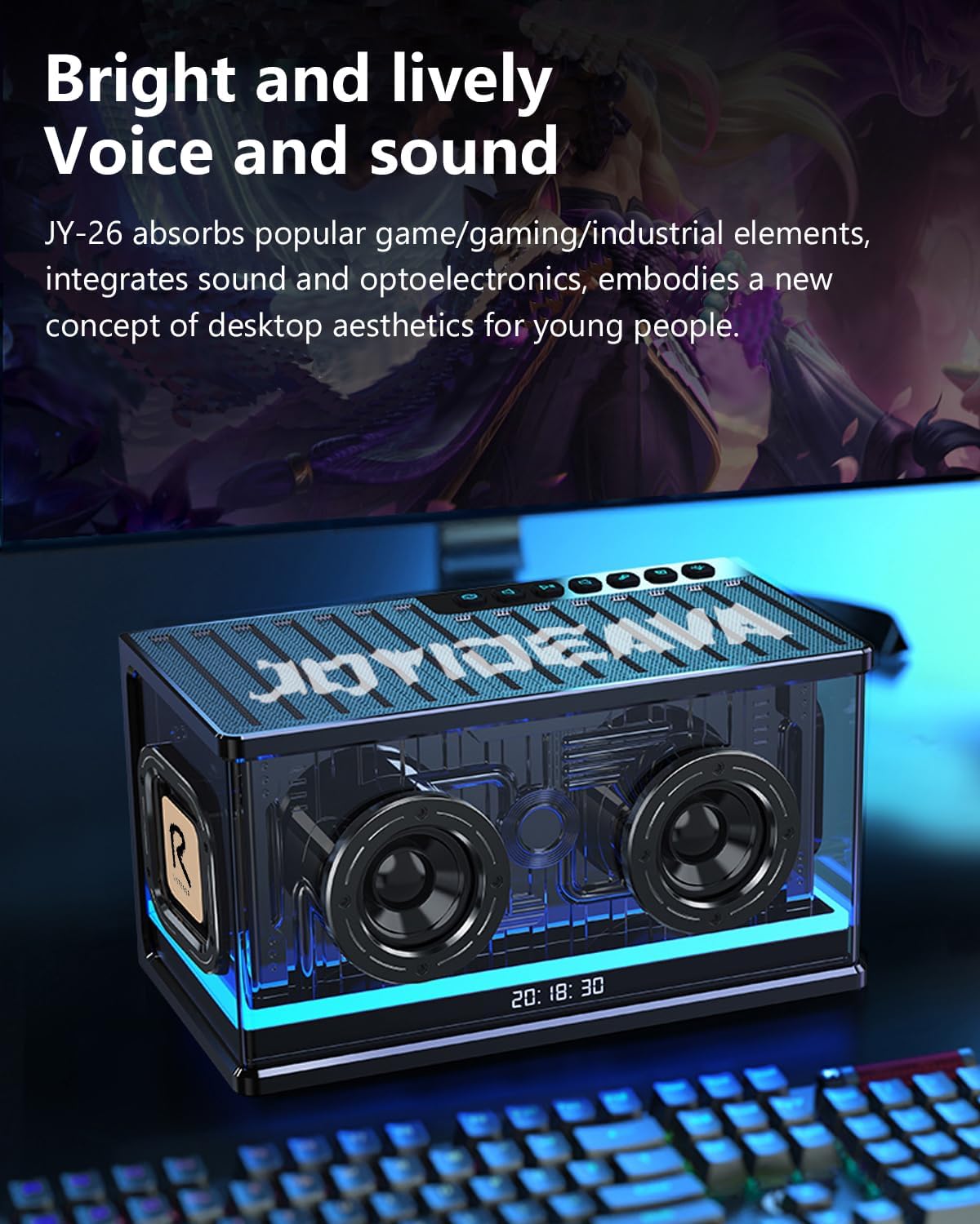 Bluetooth Ultra Heavy Bass 40W RGB Mechanical Cyber Light Industrial Style Bluetooth 5.0
