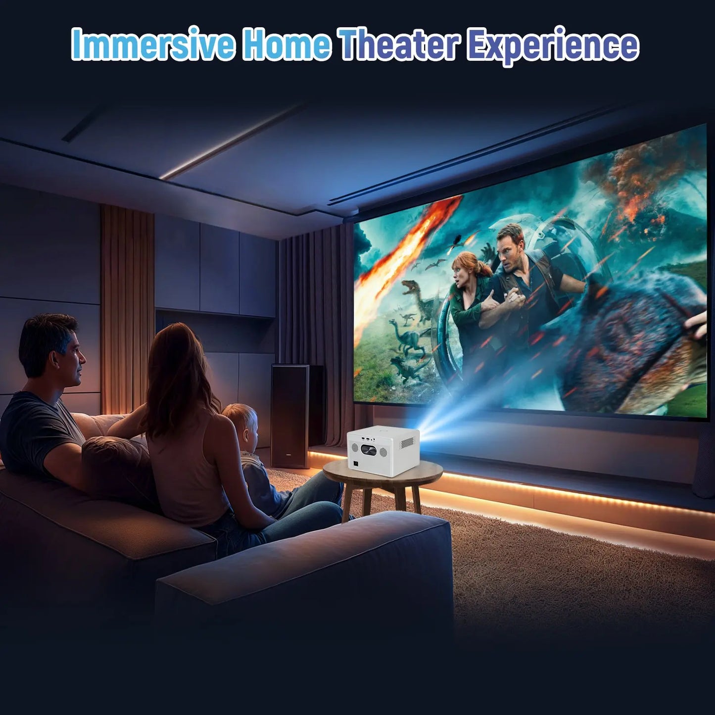 Humyig P7 Projector Android 11 4K FHD 1920*1080P Dual Wifi 600ANSI 180°flexible BT5.0 Cinema Outdoor Portable Projetor PK HY320
