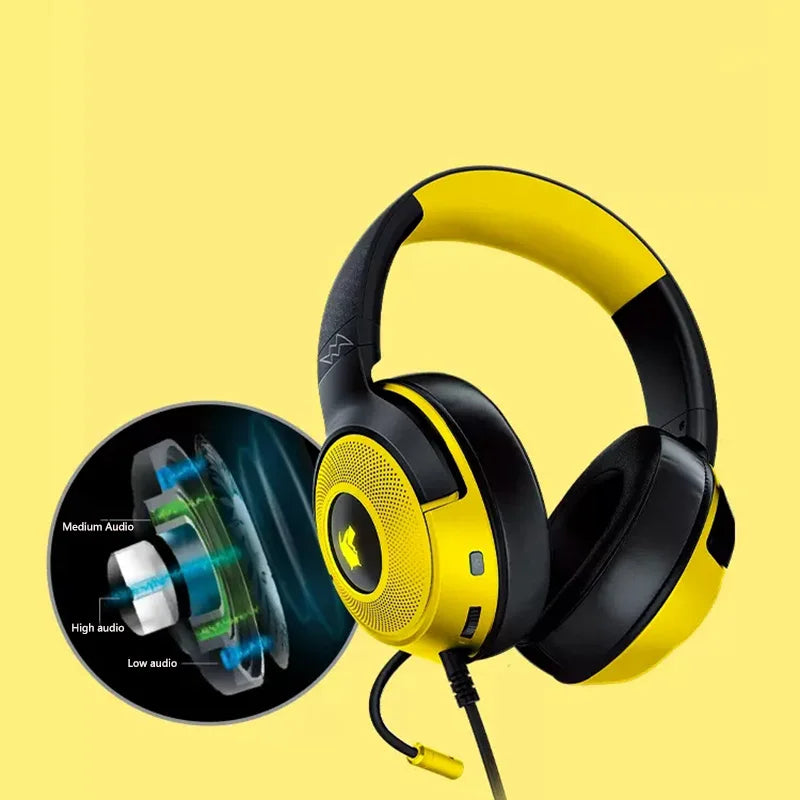 RGB-Beleuchtung Pokemon Pikachu V3 PC Kabelgebundenes USB-Gaming-Headset