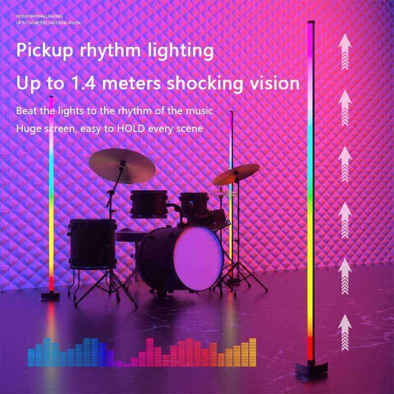 Lampadaire d'angle, applique murale, lumières RVB avec Bluetooth