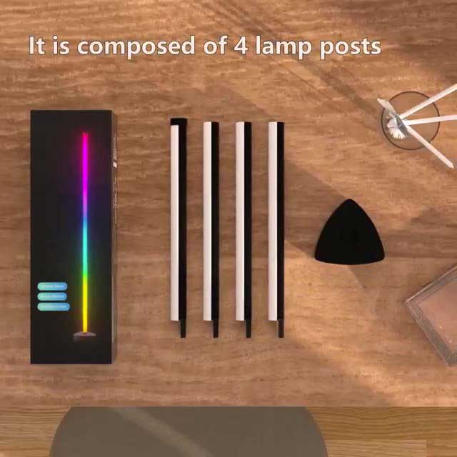 Lampadaire d'angle, applique murale, lumières RVB avec Bluetooth