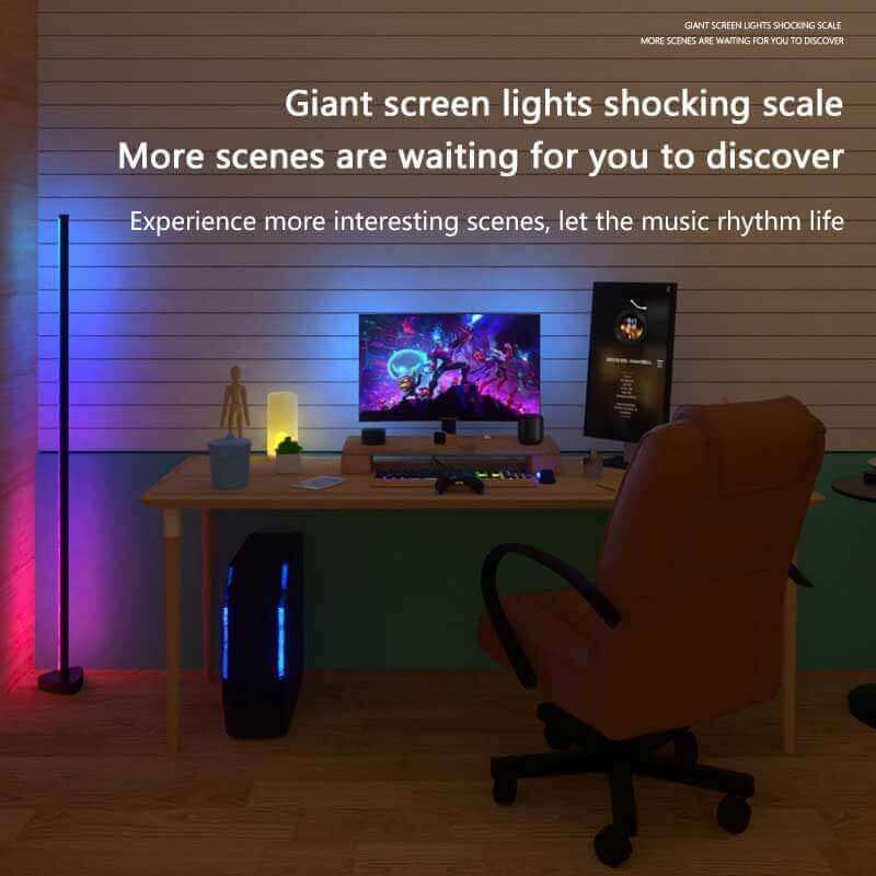 Lampadaire d'angle, applique murale, lumières RVB avec Bluetooth