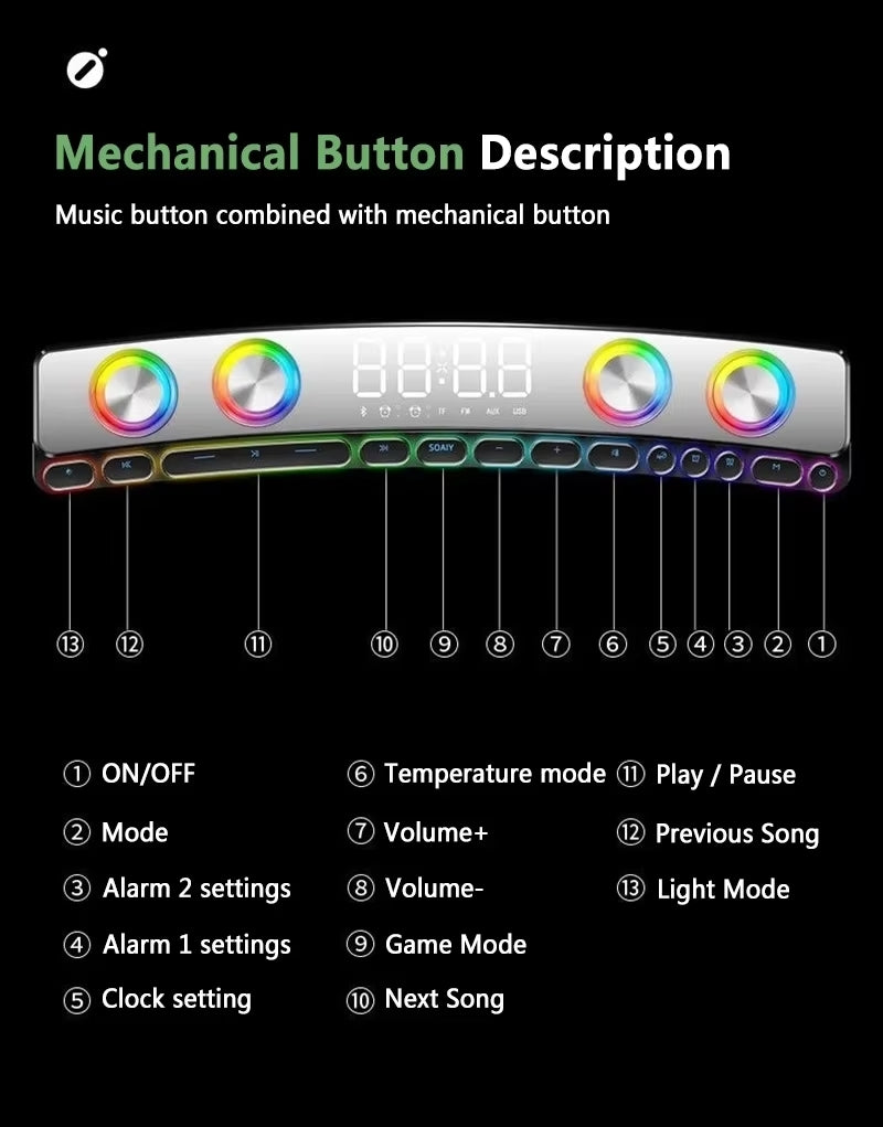 RGB-Beleuchtung HiFi 3D Gaming-Lautsprecher Bluetooth 5.0