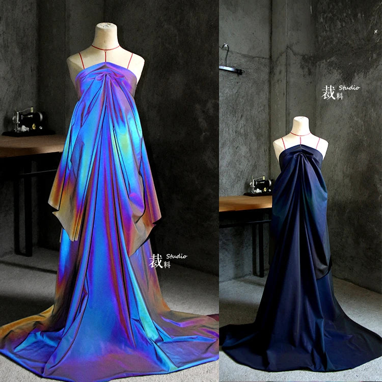 Gradient luminous functional super bright colorful clothing color changing fabric ,high grade designer fabrics for patchwork