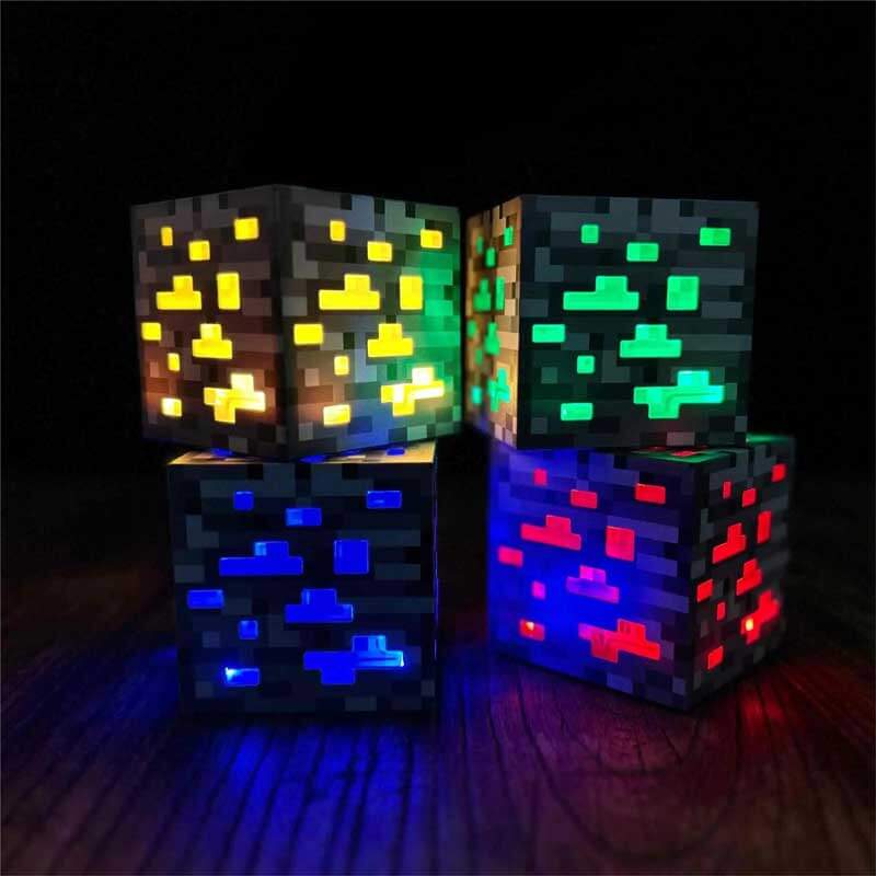 Lumières de bloc de minerai Minecraft avec chargement USB
