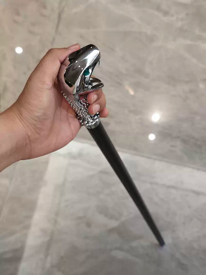 Harry Potter Malfoy Zauberstab mit Schlangenkopf aus Metall, Länge 115 cm