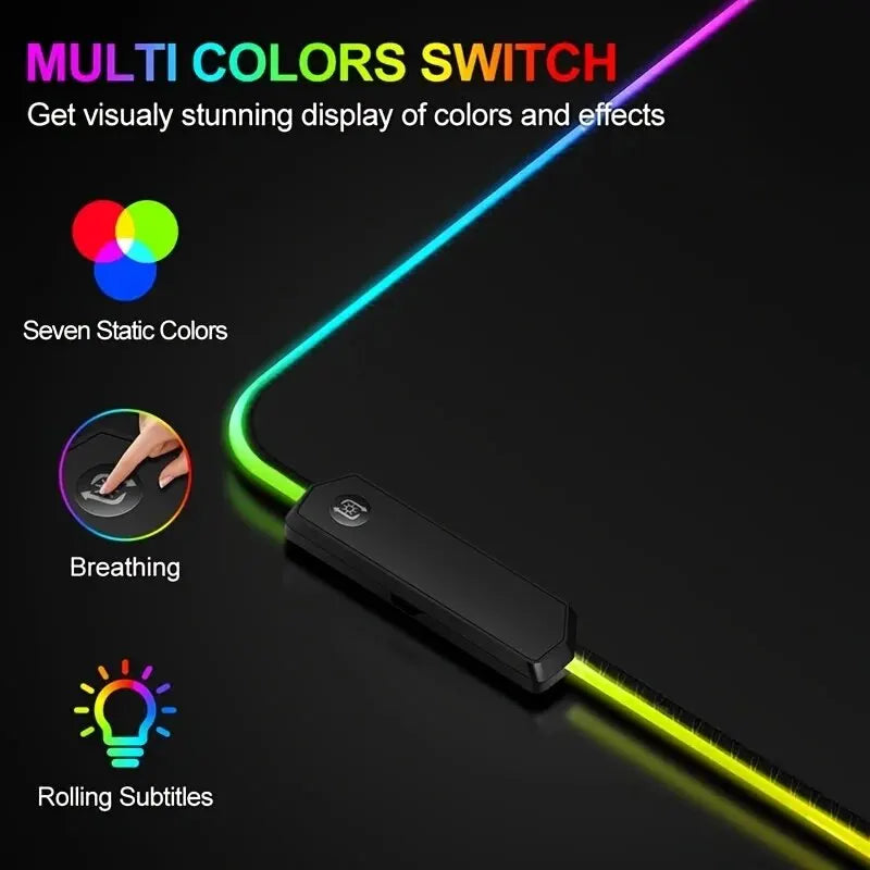 Large Gaming Mouse Pad Light Modes Touch Control
