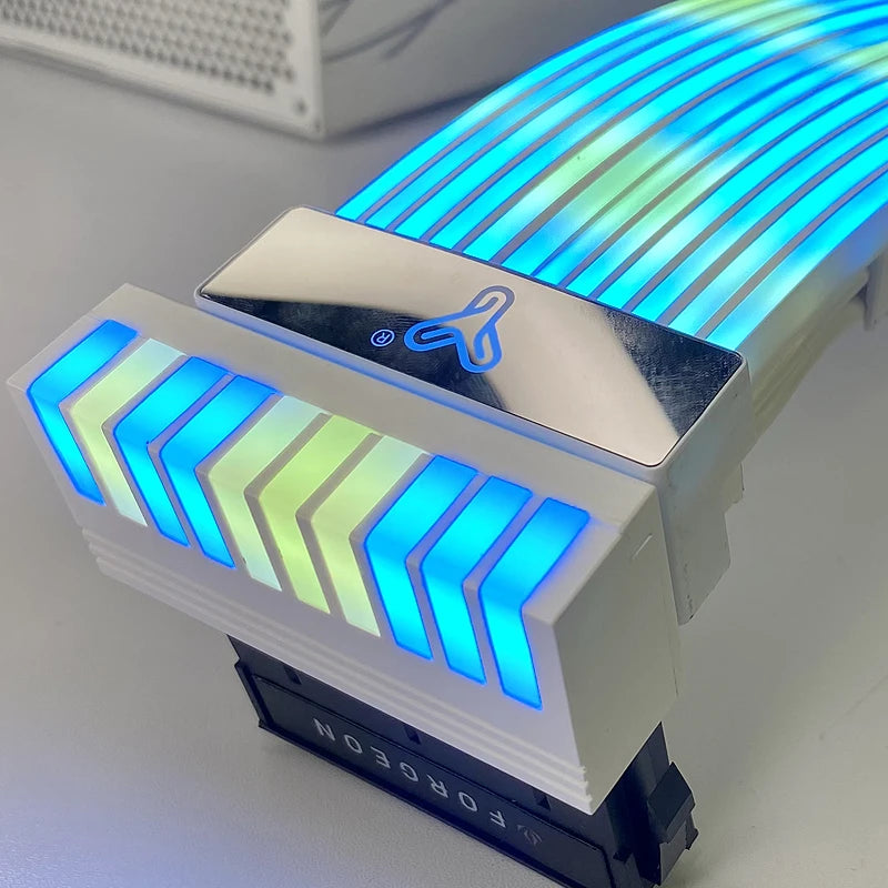 ARGB Power Mainboard Connector 9 LED 24Pin Female To Male 90 Degree Power Adapter 5V 3 Pin ARGB DIY for Desktop PC Power Supply