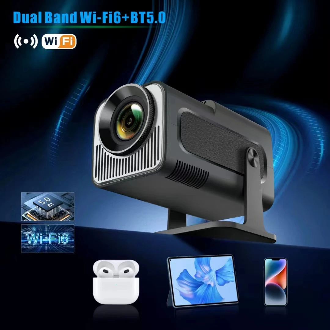 Smart Projector HY320 MINI support Dual wifi6 Allwinner H713 BT5.0 With Android 11.0 Flexible Home Cinema With 200 Lumens