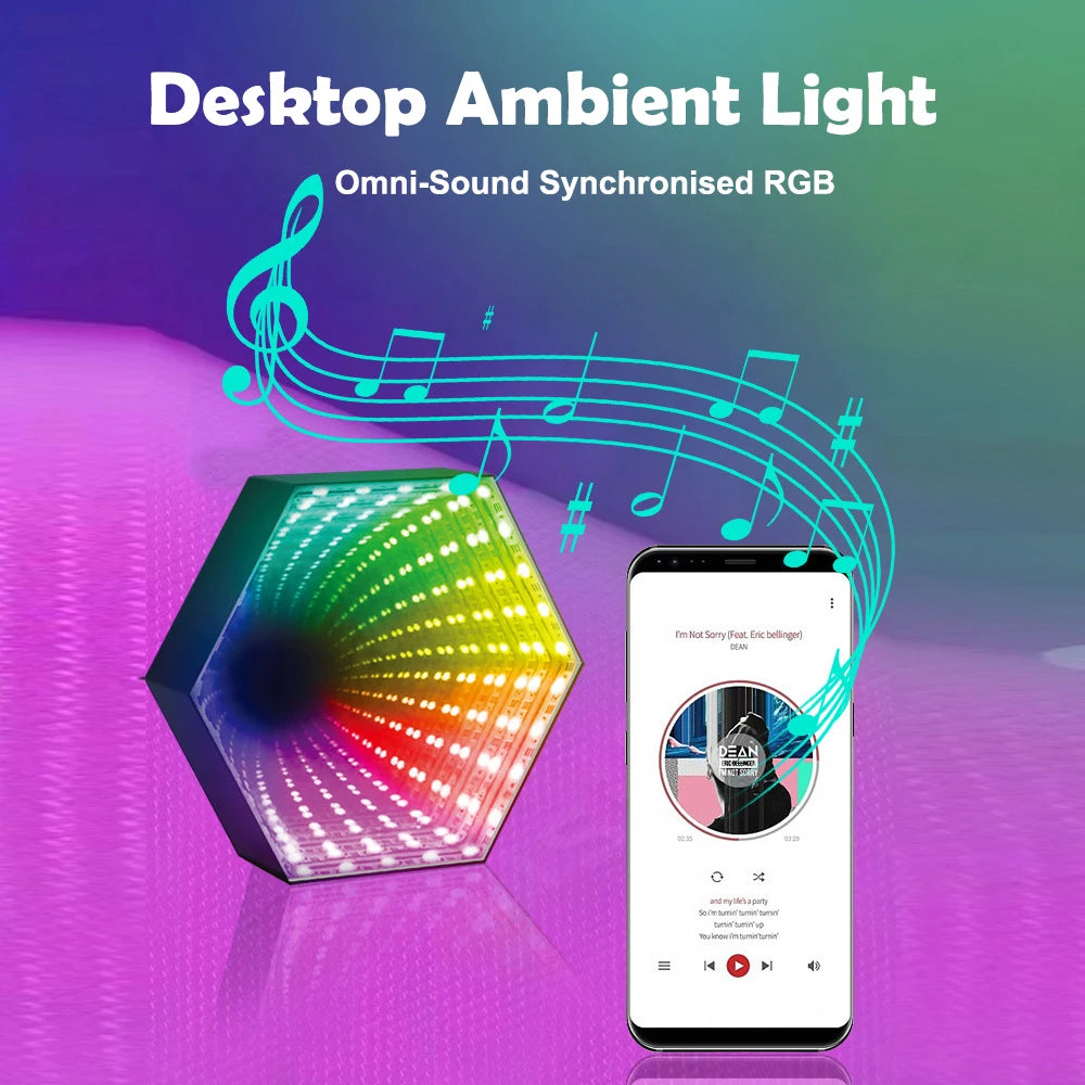 RGB 3D Sechseckspiegel Tunnellicht LED-Panelleuchte