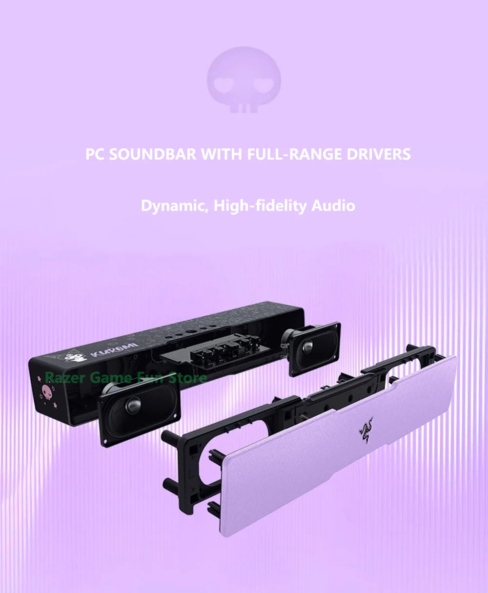 Barre de son de jeu Kuromi au design compact - Chroma RGB - Bluetooth 5.0