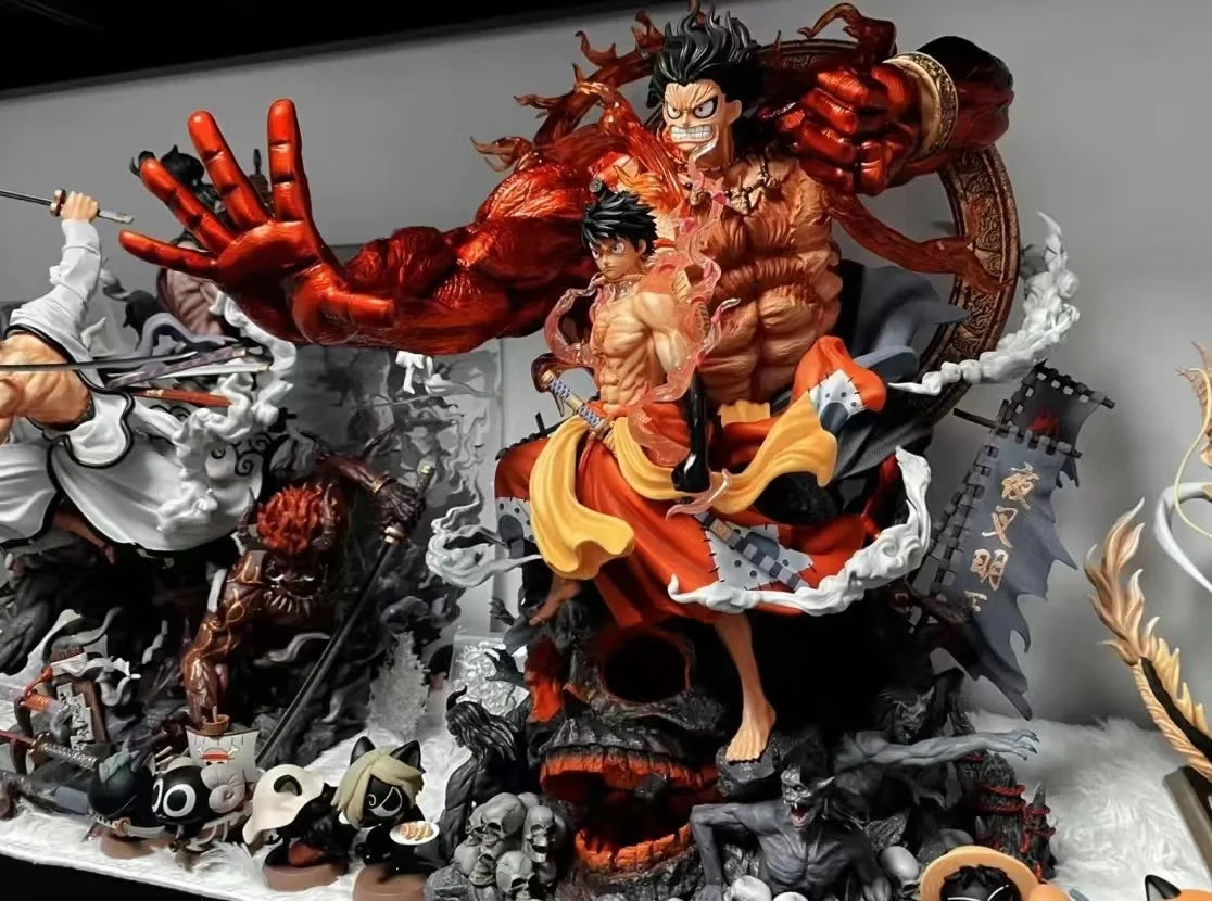 One Piece Fudo King Luffy King of Thieves and the Kingdom of Pirates and the flow of Sakura ghost island Luffy Collectible Model