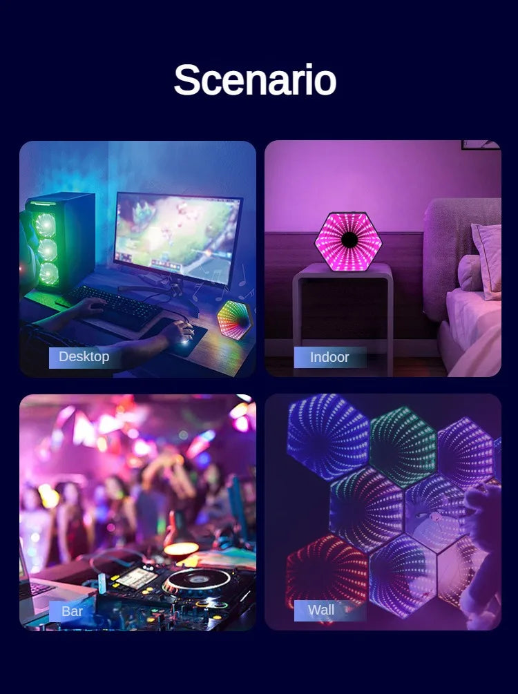 RGB 3D Sechseckspiegel Tunnellicht LED-Panelleuchte