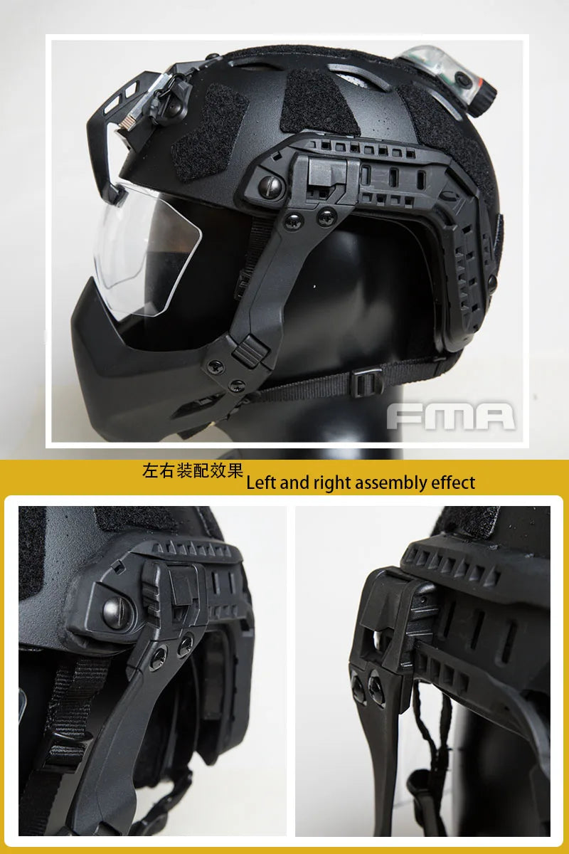 FMA Half Seal Mask For Tactical Helmet Accessories Outdoor Wargame Army Paintball Helmet Hunting Airsoft Equipement Folding Mask