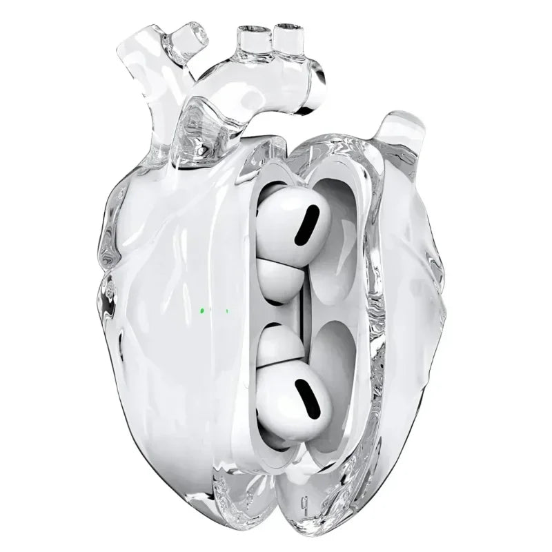 3D Liquid Silicone earphone Case For Airpods pro1/2 Case pounding heart Earphone Case Decoration Anti Fall Accessories