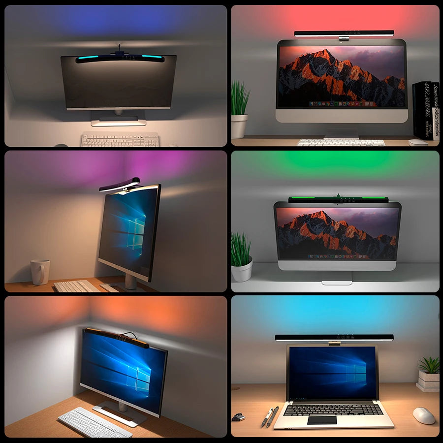 LED Desk Lamp USB Screen Hanging Light Curved Screen Monitor Light Bar RGB