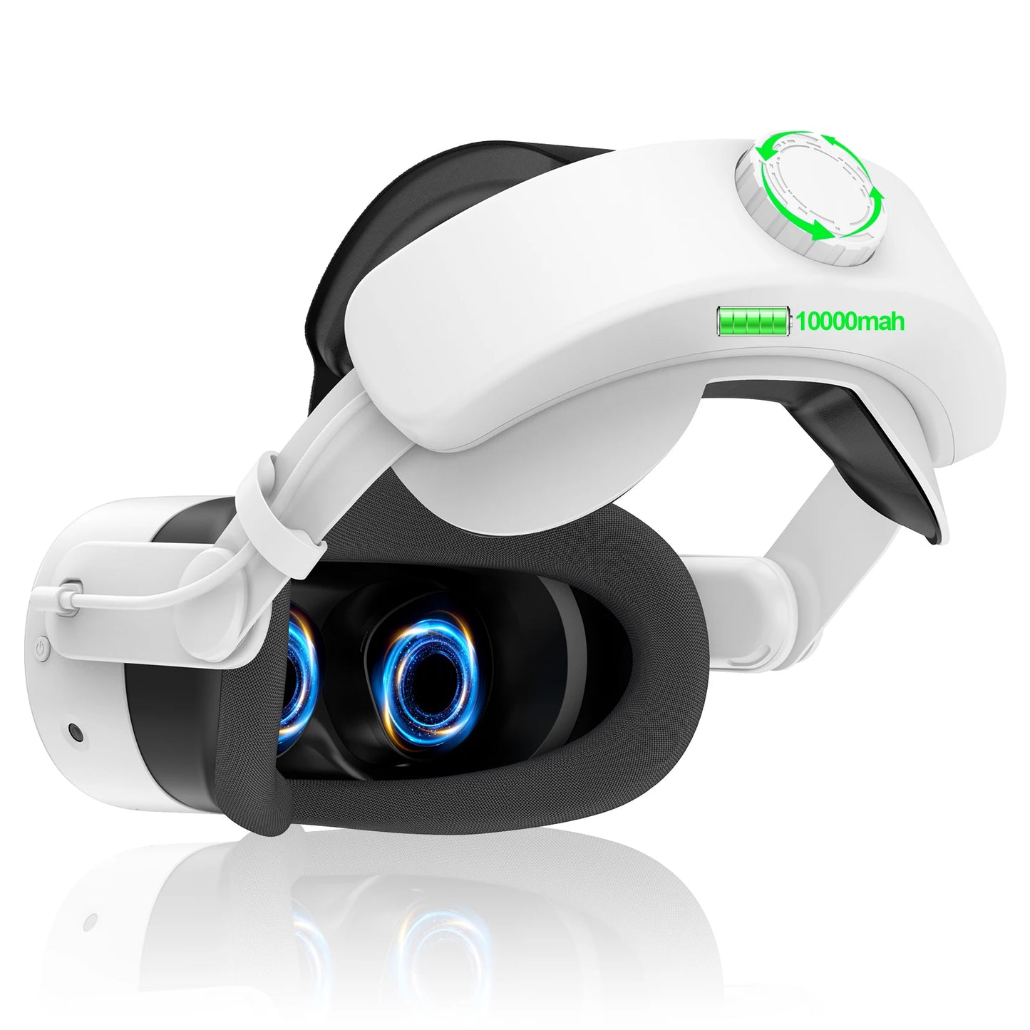 Battery Head Strap for Quest 3S 10000mAh Rechargeable Batter Adjustable Comfy Head Cushion to Reduce Head Pressure Fast Charging