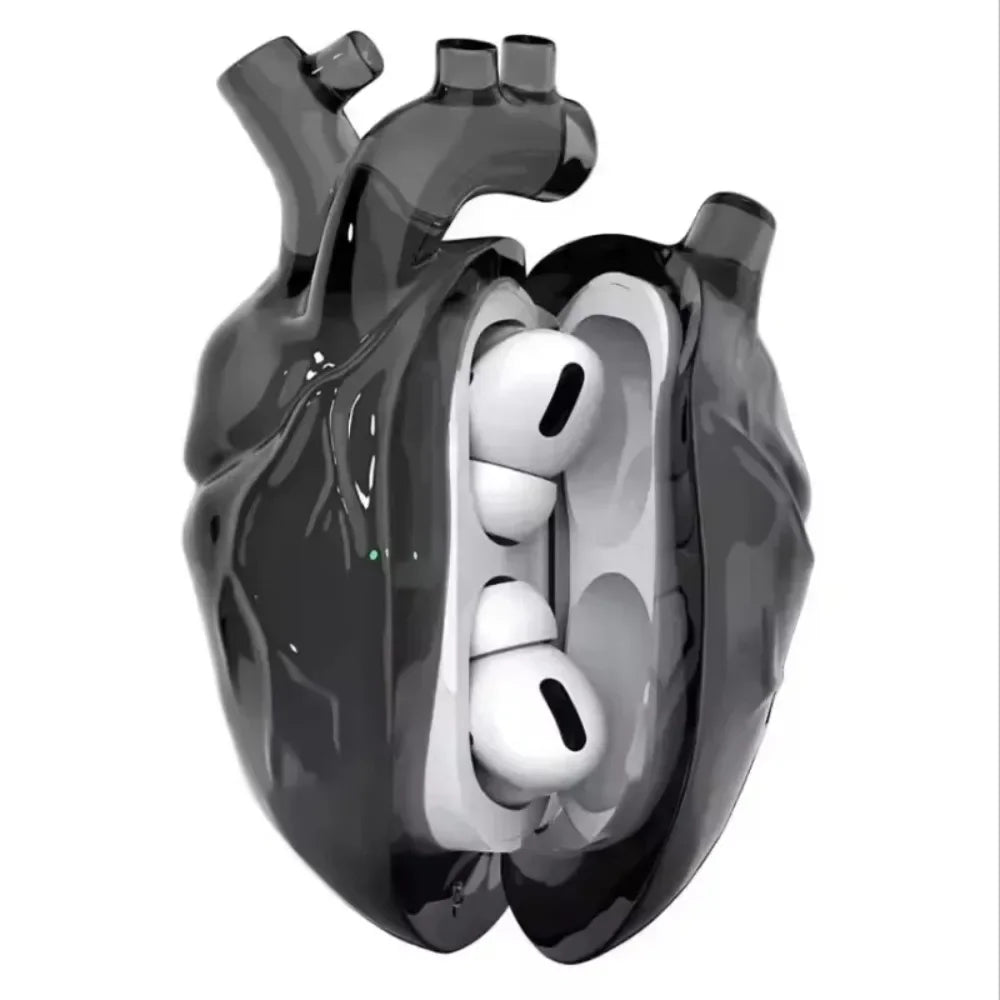 3D Liquid Silicone earphone Case For Airpods pro1/2 Case pounding heart Earphone Case Decoration Anti Fall Accessories