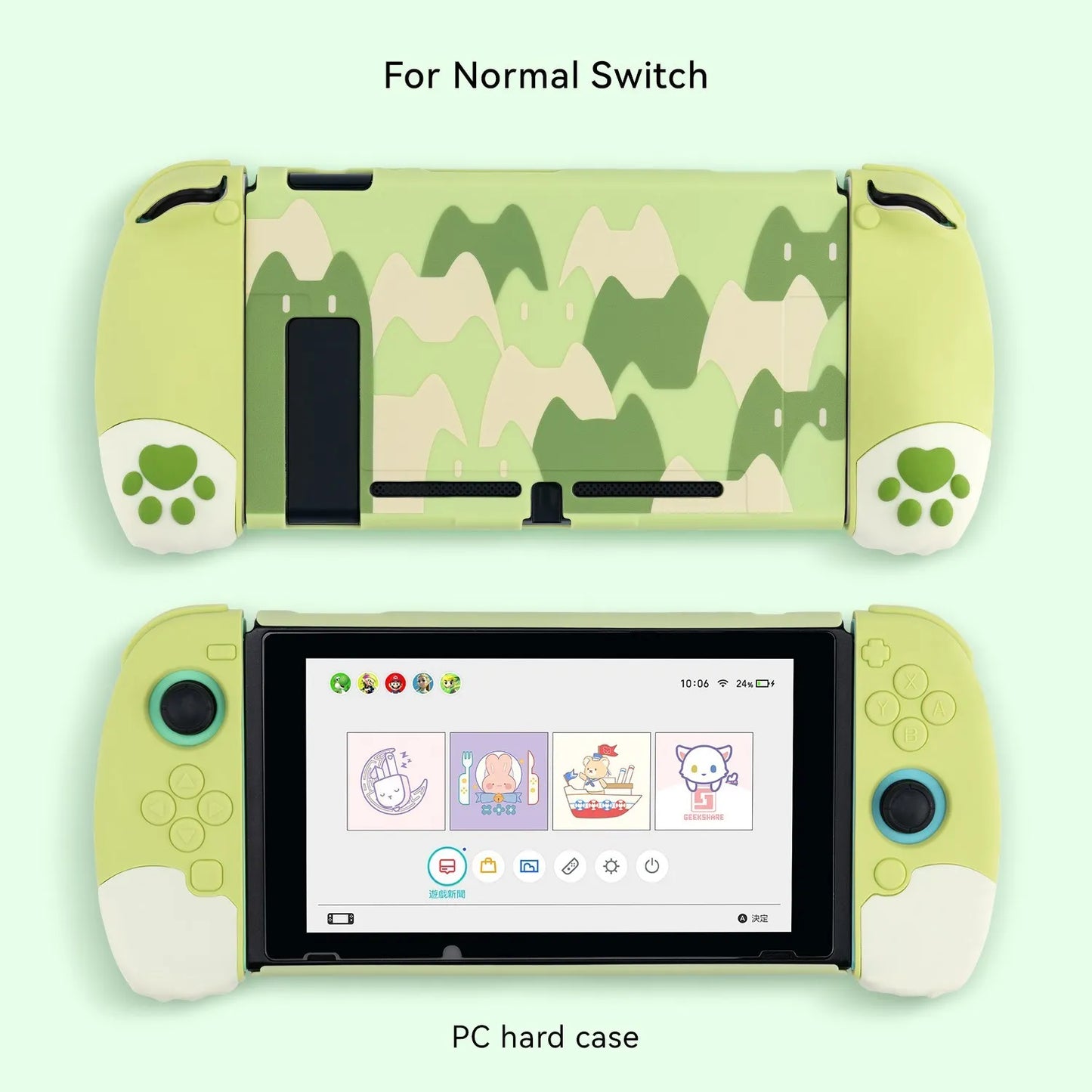 GeekShare Protective Shell Silicone Soft Shell 3D Cute Cat Claw Split JoyCon Case For Nintendo Switch NS Accessories