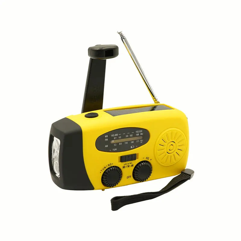 2000mAh Emergency Crank Weather Radio FM/AM Solar Radio Portable Radio with 1W 3Modes LED Flashlight for Camping Hiking