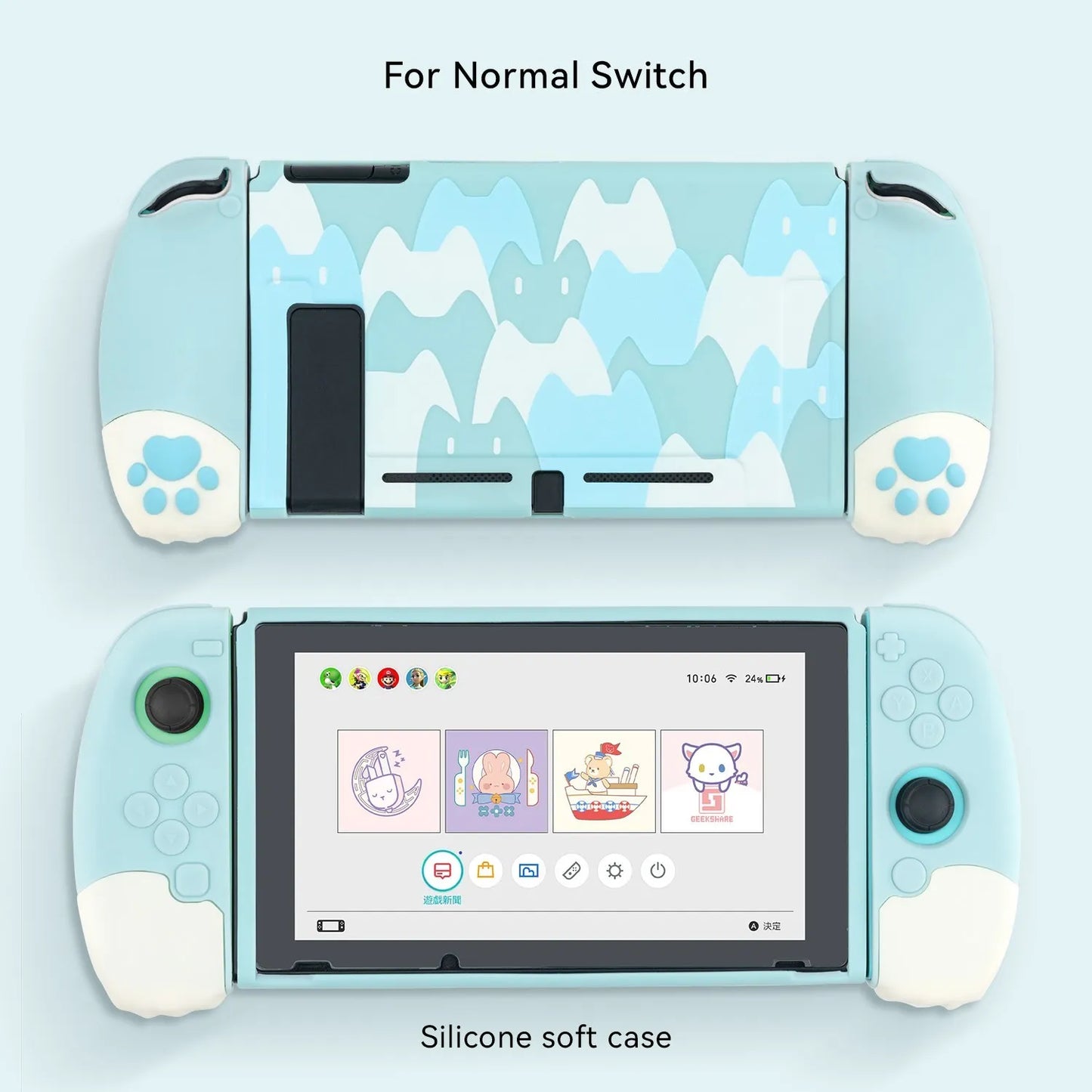 GeekShare Protective Shell Silicone Soft Shell 3D Cute Cat Claw Split JoyCon Case For Nintendo Switch NS Accessories
