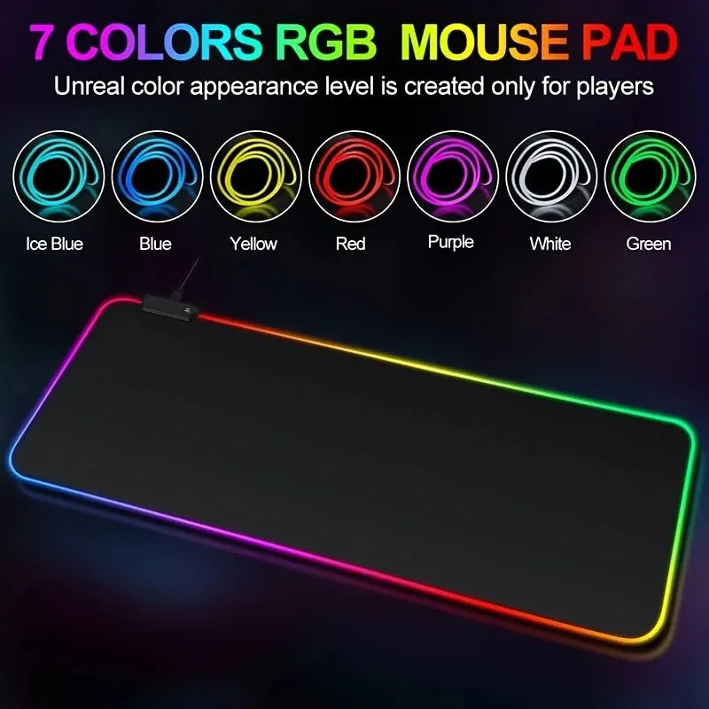 Large Gaming Mouse Pad Light Modes Touch Control