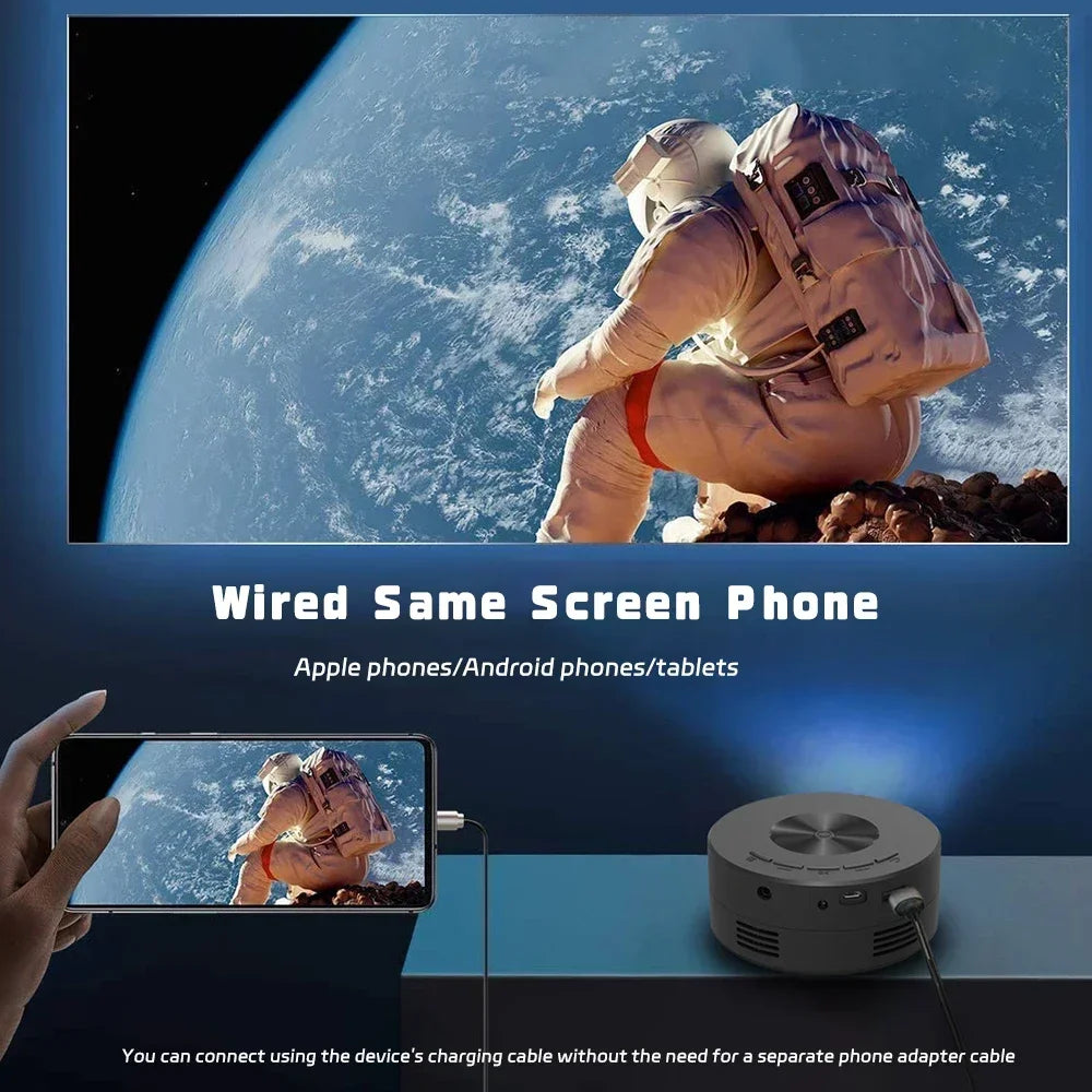 Smart Projector LED HD TV Video Projetor for 4K 1500 Lumens Android Same Screen Home Cinema Outdoor Portable Projetor