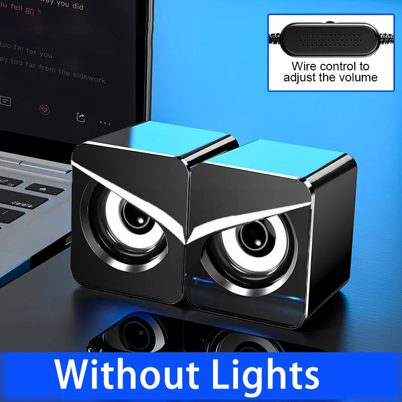 PC Speakers HIFI Stereo Audio Microphone USB Wired With LED Light