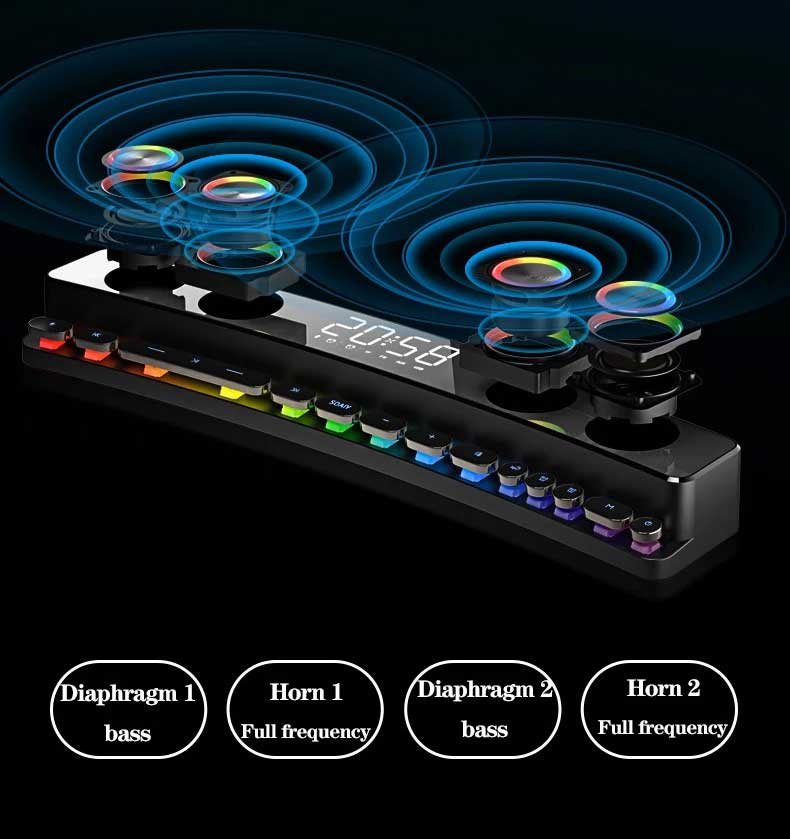 RGB-Beleuchtung HiFi 3D Gaming-Lautsprecher Bluetooth 5.0