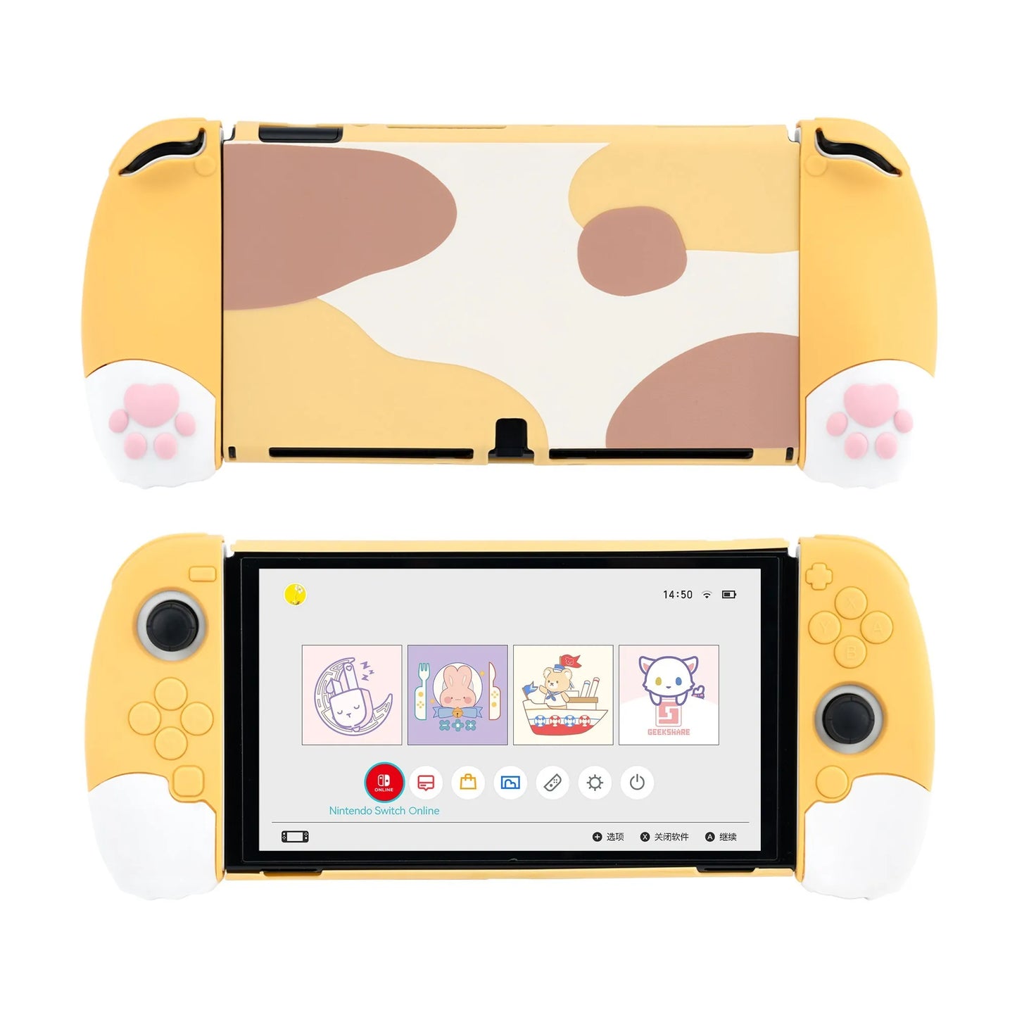 GeekShare Protective Shell Silicone Soft Shell 3D Cute Cat Claw Split JoyCon Case For Nintendo Switch NS Accessories