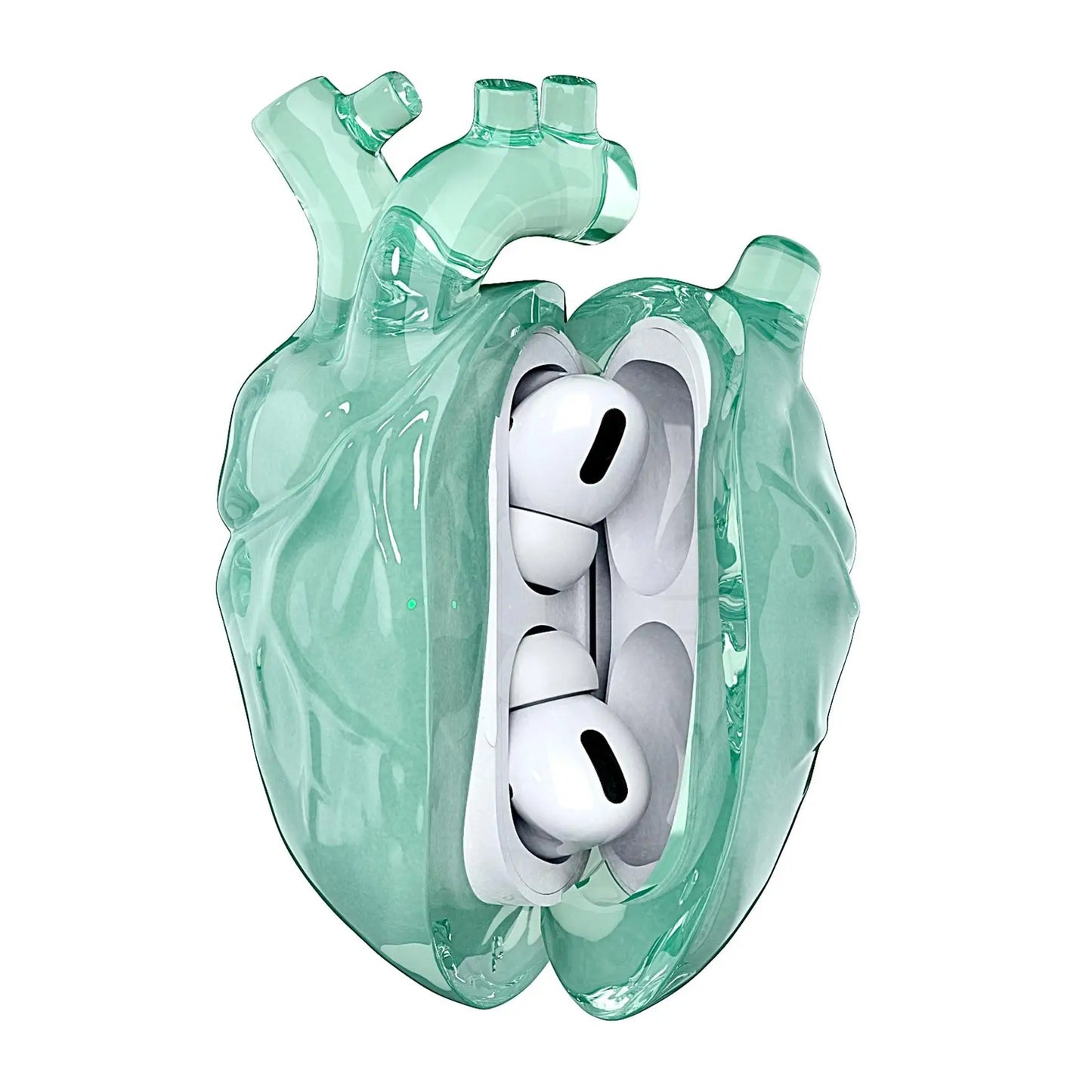 3D Liquid Silicone earphone Case For Airpods pro1/2 Case pounding heart Earphone Case Decoration Anti Fall Accessories