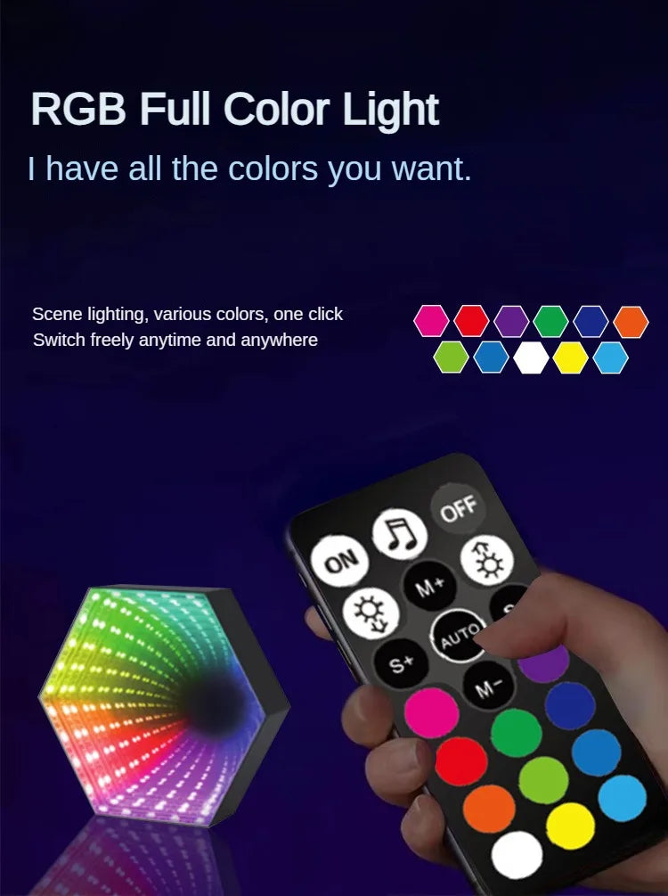 RGB 3D Sechseckspiegel Tunnellicht LED-Panelleuchte