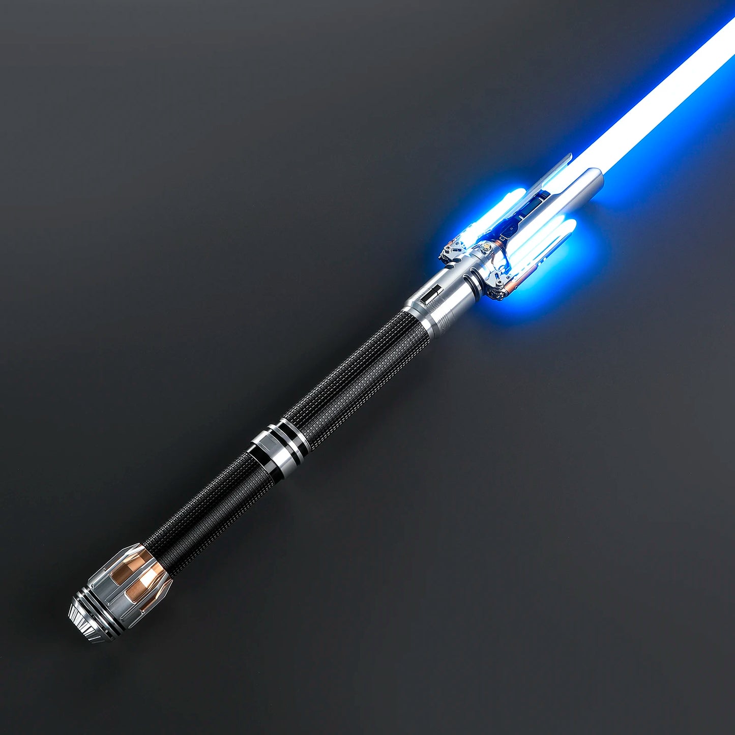 DamienSaber Survivor Crossguard Lightsaber Bluetooth Heavy Dueling Light Saber Infinite Color Changing Sensitive Smooth Swing
