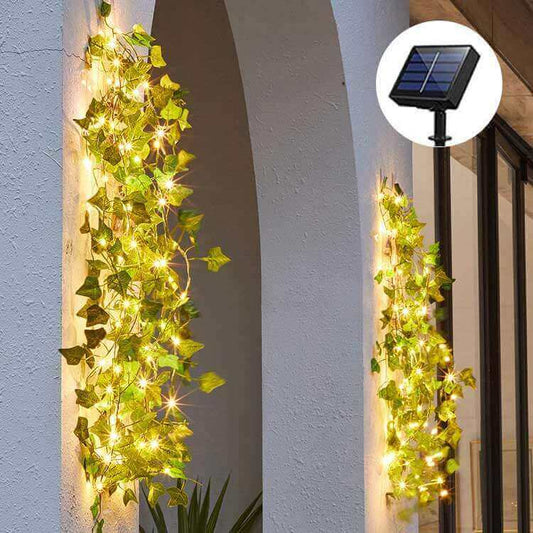 32,8 FT Solar Lichterkette LED Girlande Rattan Licht