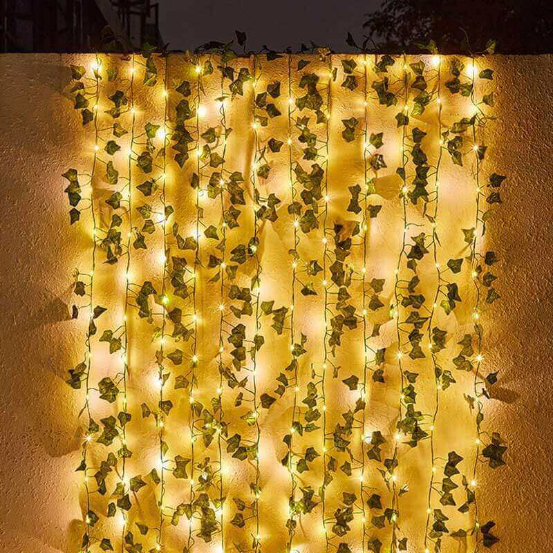 Guirlande lumineuse solaire à LED en rotin de 32,8 pieds