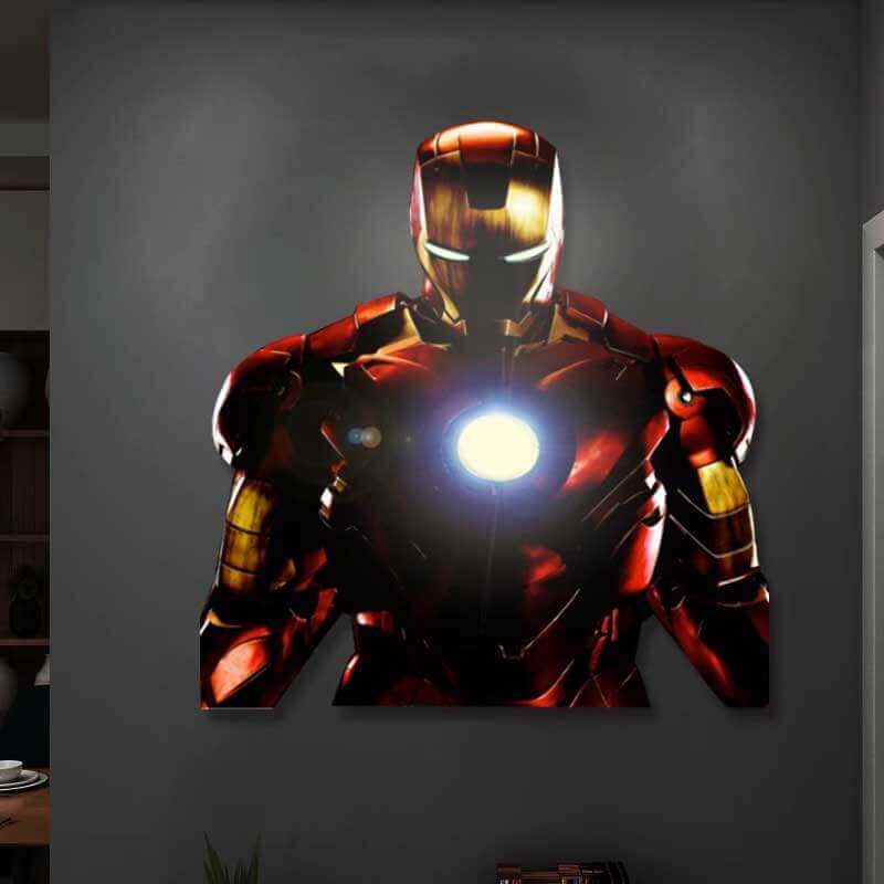 Installation de lumière LED 3D Peinture Iron Man Mur Gaming Light 220V