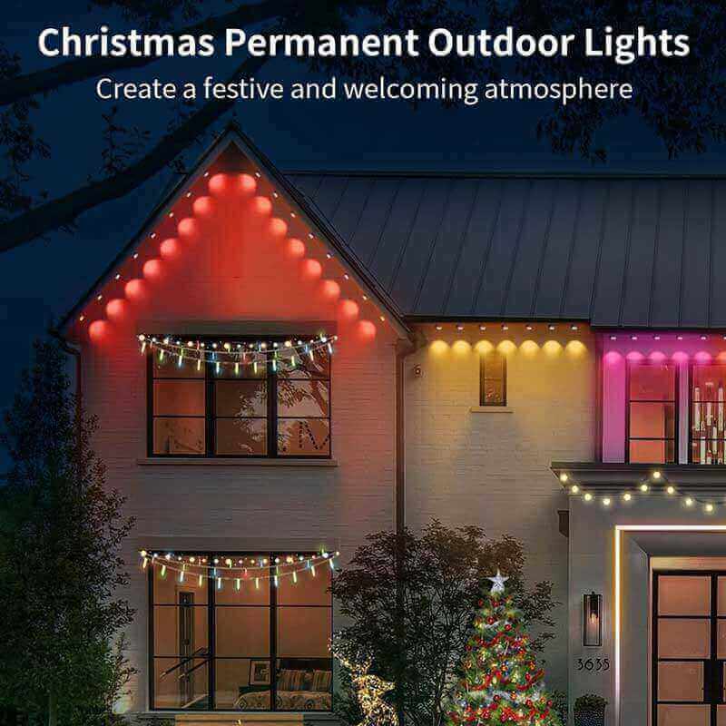 IC Eaves Strip Lights + 120ft 80LEDs RGB, permanente Außenbeleuchtung