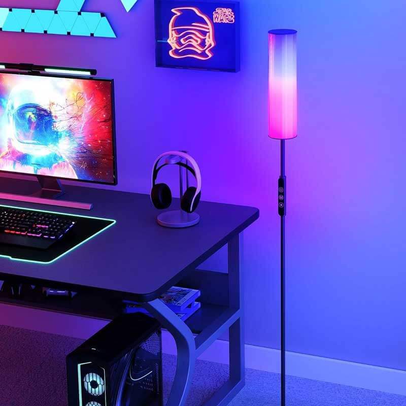 Lot de 2 lampadaires d'angle à LED RGBIC de mise à niveau