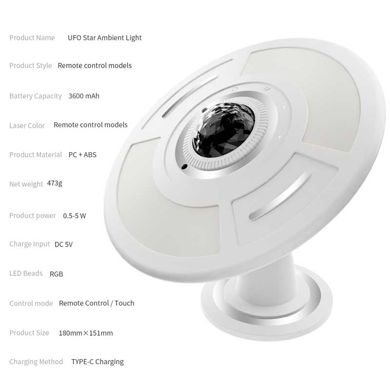 UFO Galaxy Projektor Lampe Romantische Astronomie Projektion