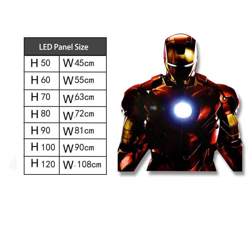 Installation de lumière LED 3D Peinture Iron Man Mur Gaming Light 220V