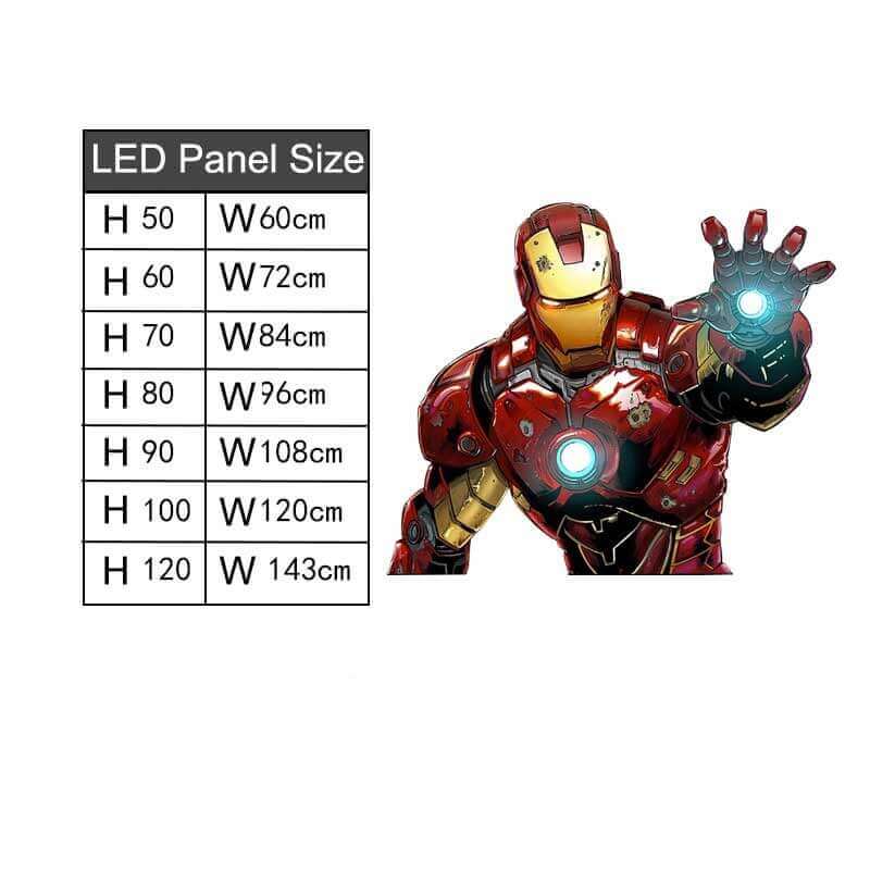 Installation de lumière LED 3D Peinture Iron Man Mur Gaming Light 220V