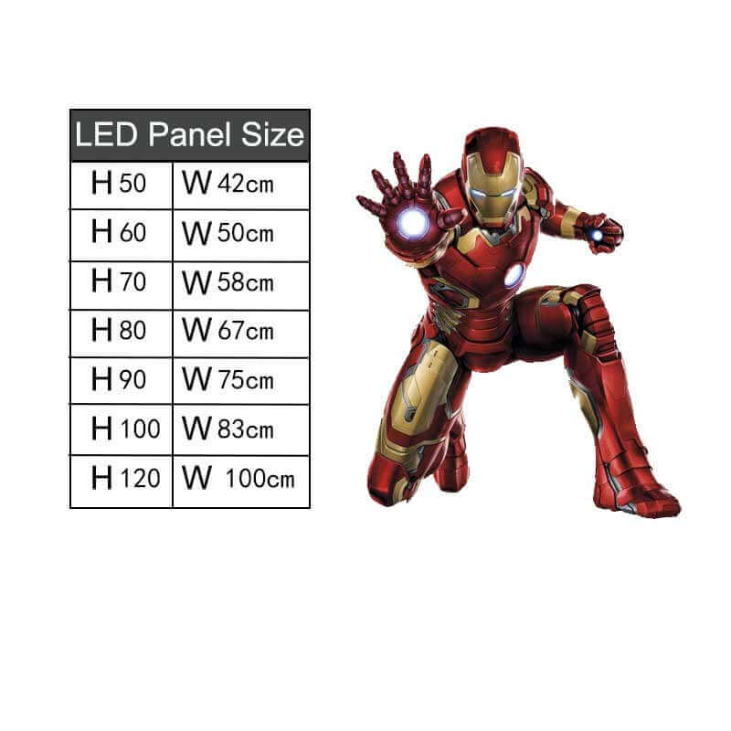 Installation de lumière LED 3D Peinture Iron Man Mur Gaming Light 220V