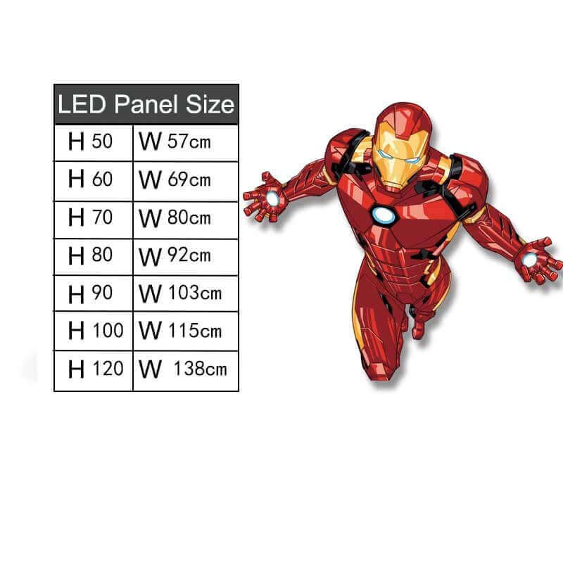 Installation de lumière LED 3D Peinture Iron Man Mur Gaming Light 220V