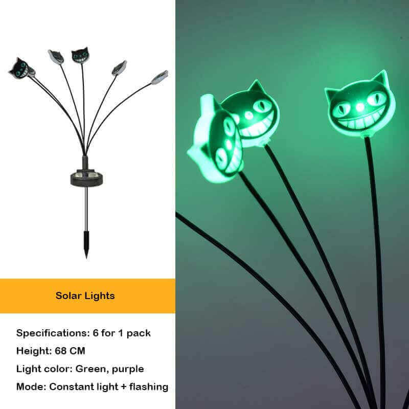 Lot de 4 lampes solaires pour Halloween en forme de globe oculaire, éclairage de jardin sur piquet, étanche