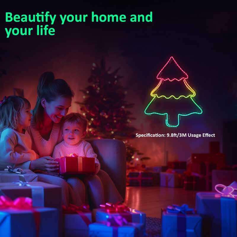 3er-Pack 3 m lange LED-Neonlichtstreifen mit Bluetooth