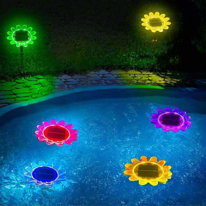 Lampe solaire de piscine à LED avec changement de couleur