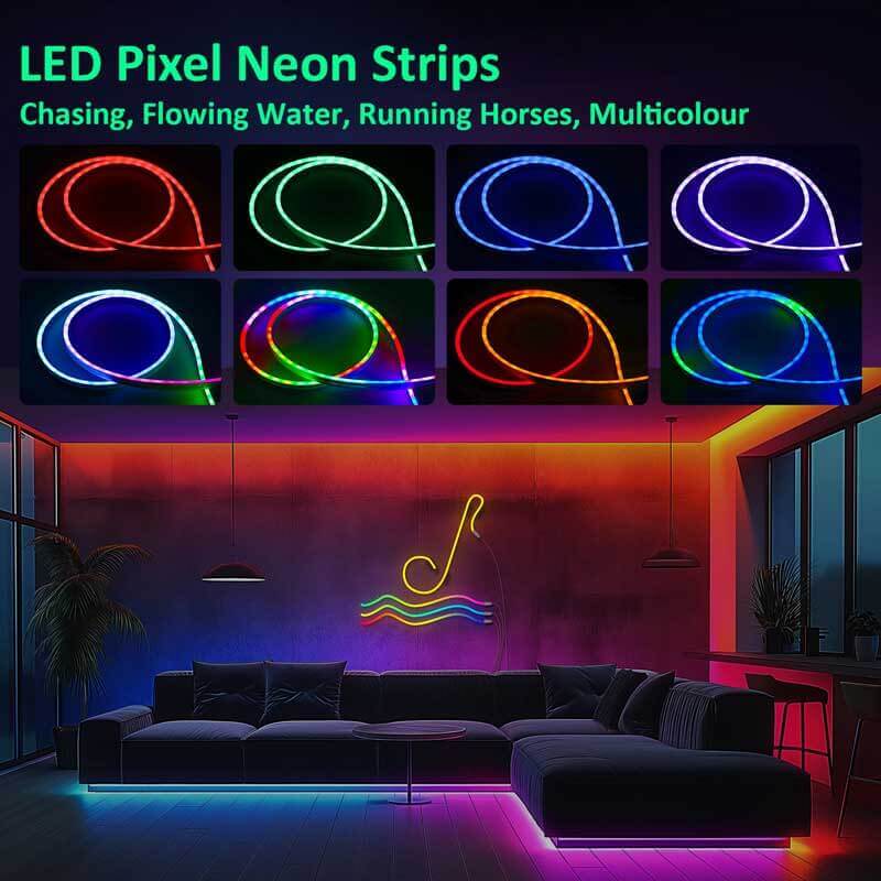 3er-Pack 3 m lange LED-Neonlichtstreifen mit Bluetooth