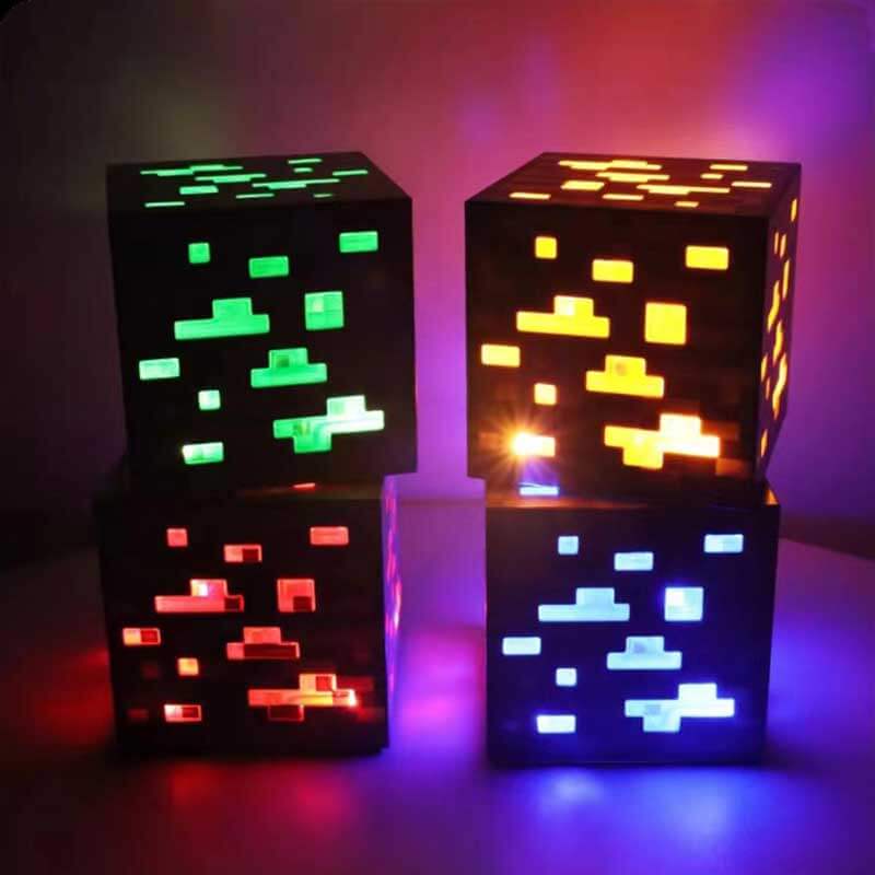Lumières de bloc de minerai Minecraft avec chargement USB