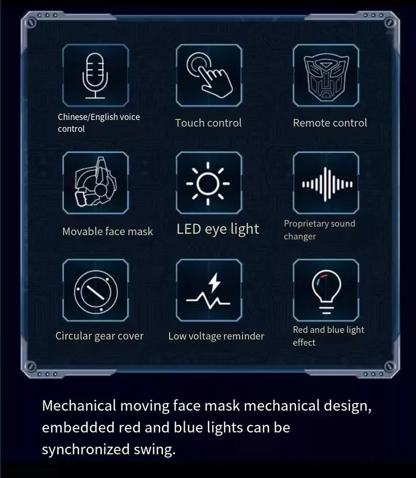 guide list of romote control Optimus_Prime_Helmet_Voice_Control